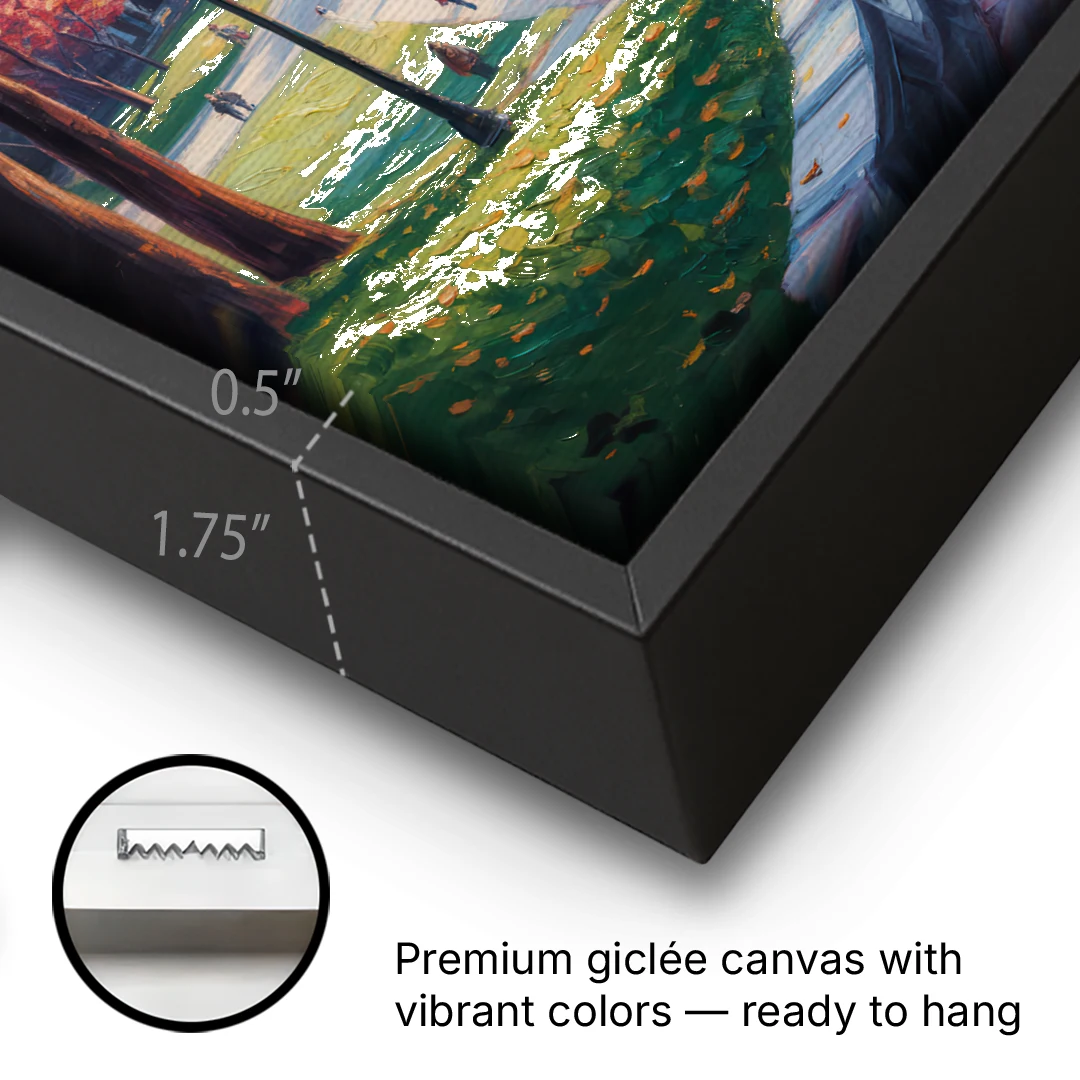 McGill University Montreal - Black Framed Canvas Wall Art - Gallery Wrap Corner
