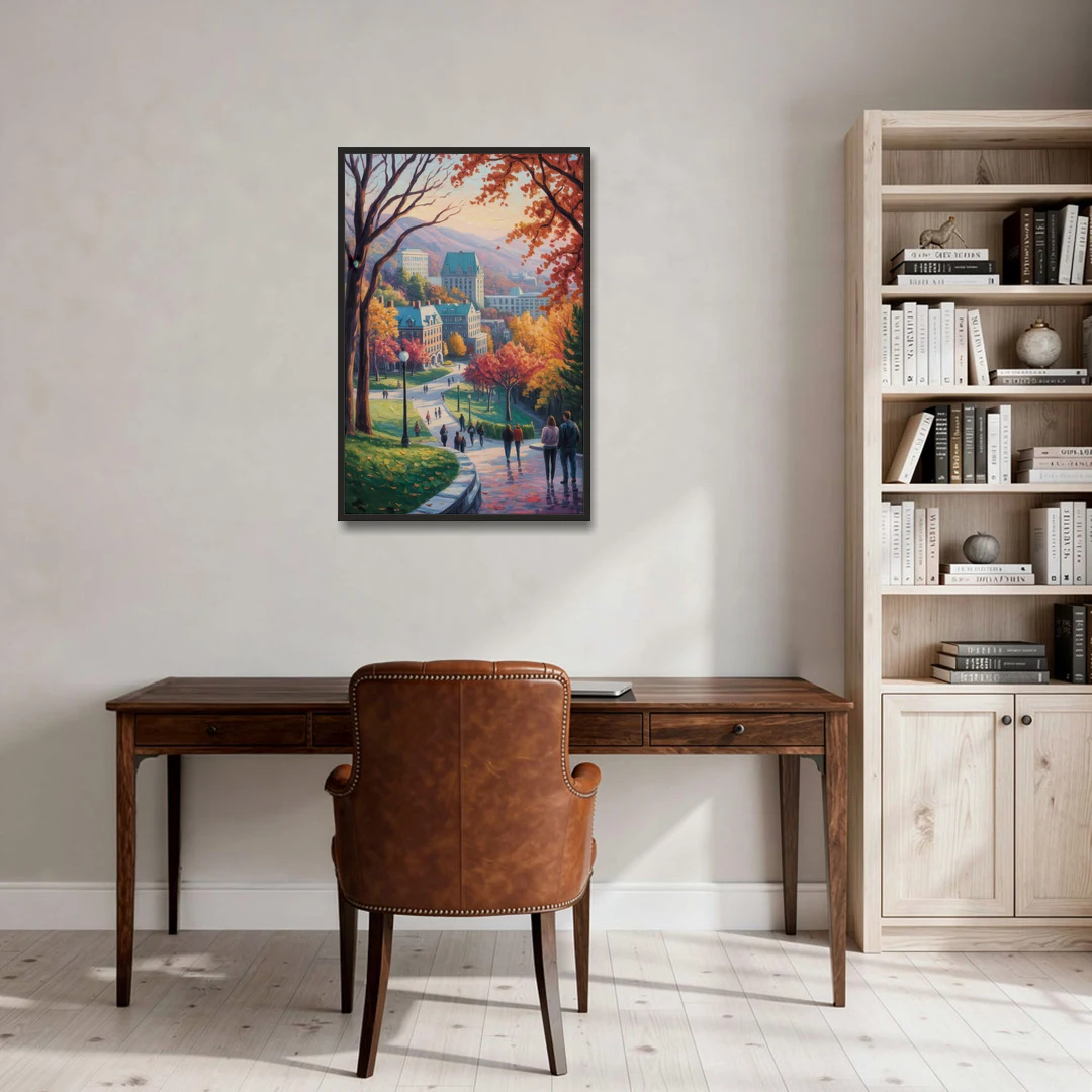 McGill University Montreal - Black Framed Canvas Wall Art - Office - 24x36