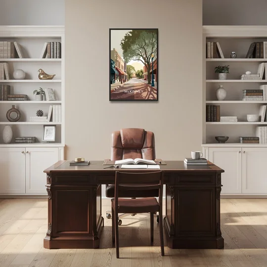 McKinney Artistic Heritage - Black Framed Canvas Wall Art - Office - 24x36