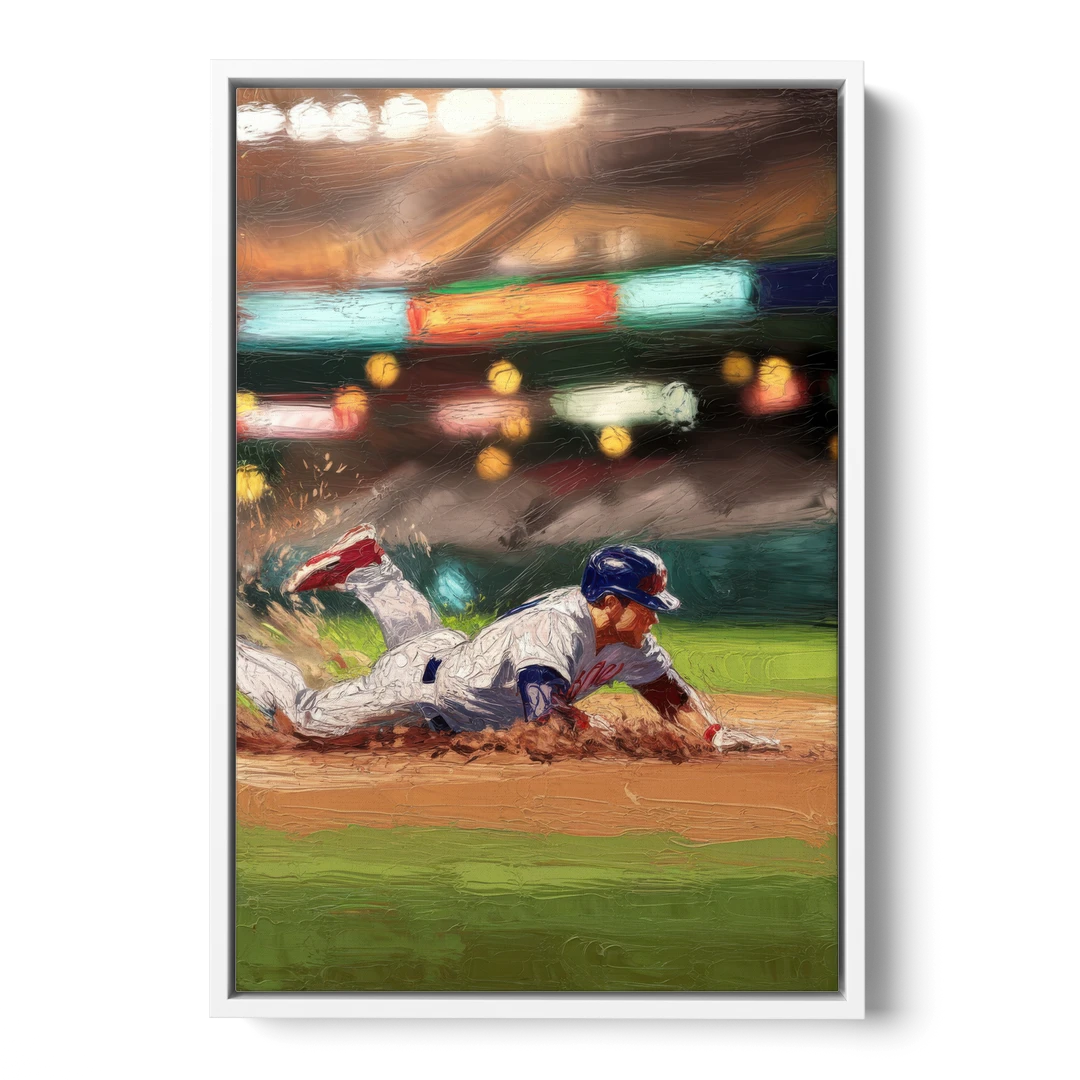 McKinney Baseball Spirit - White Framed Canvas Wall Art - Front