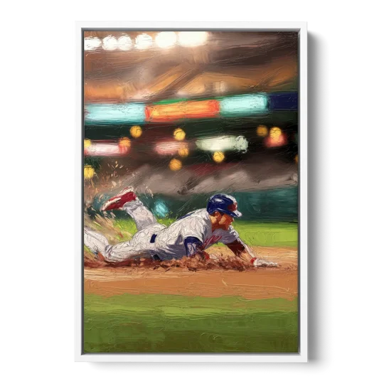 McKinney Baseball Spirit - White Framed Canvas Wall Art - Front