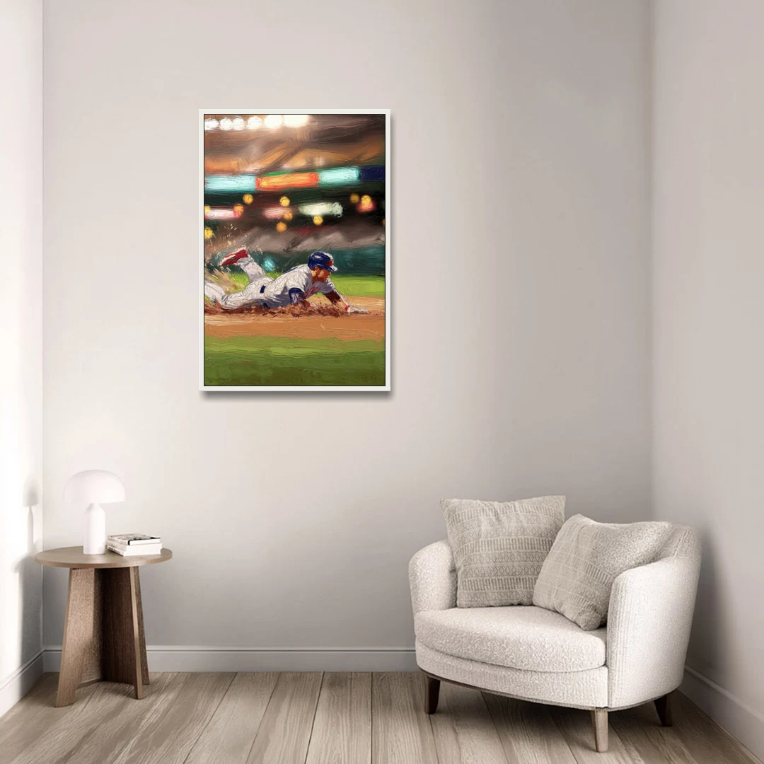 McKinney Baseball Spirit - White Framed Canvas Wall Art - Sofa - 24x36
