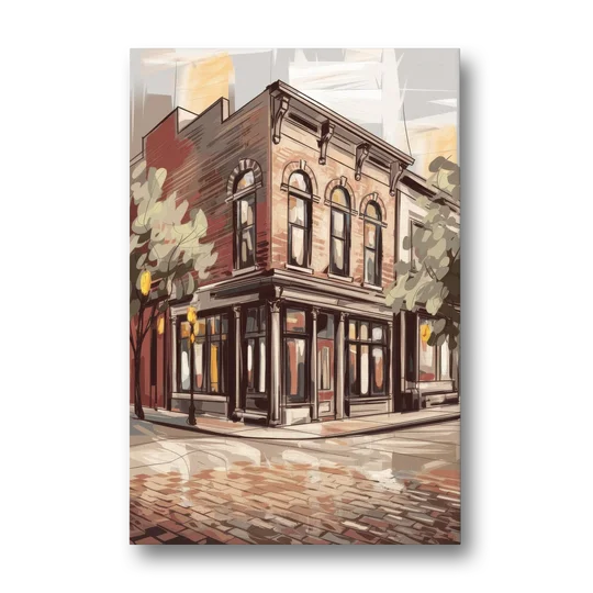 McKinney Historic Architecture - Canvas Wall Art - Front