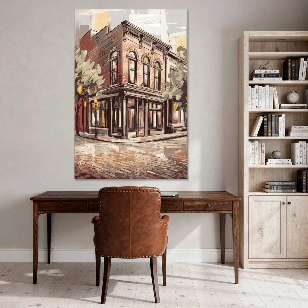 McKinney Historic Architecture - Canvas Wall Art - Office - 40x60