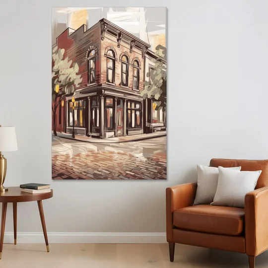 McKinney Historic Architecture - Canvas Wall Art - Sofa - 40x60