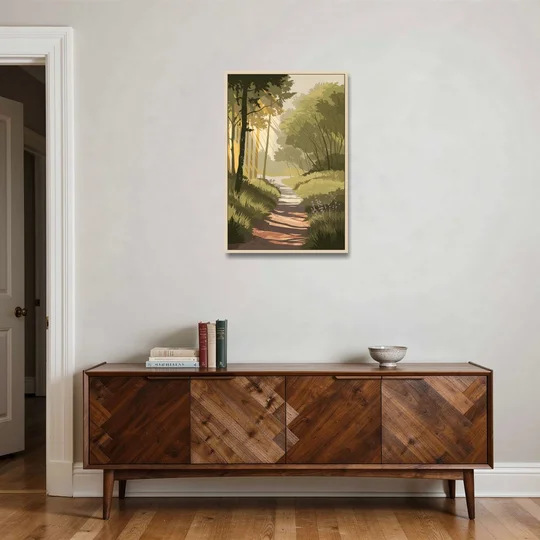 McKinney Nature Trails - Oak Framed Canvas Wall Art - Coffee Table - 24x36