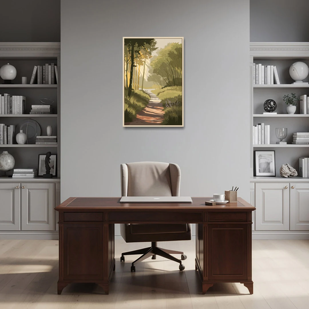 McKinney Nature Trails - Oak Framed Canvas Wall Art - Office - 24x36