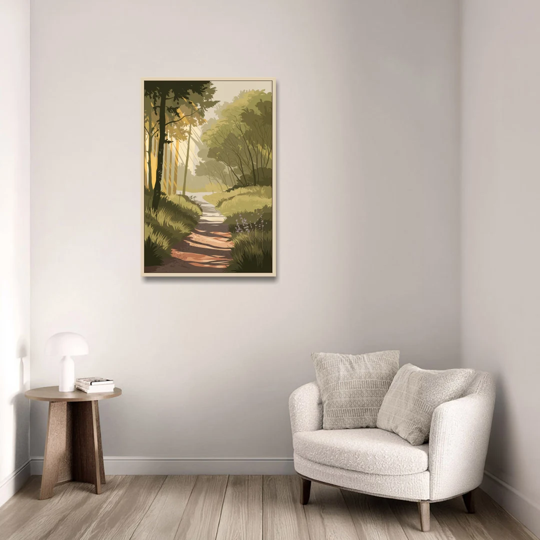 McKinney Nature Trails - Oak Framed Canvas Wall Art - Sofa - 24x36