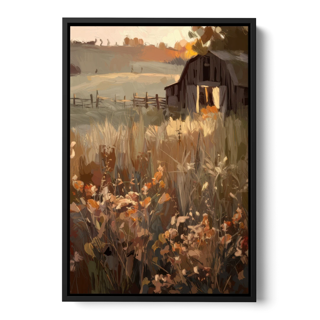 McKinney Rustic Charm - Black Framed Canvas Wall Art - Front