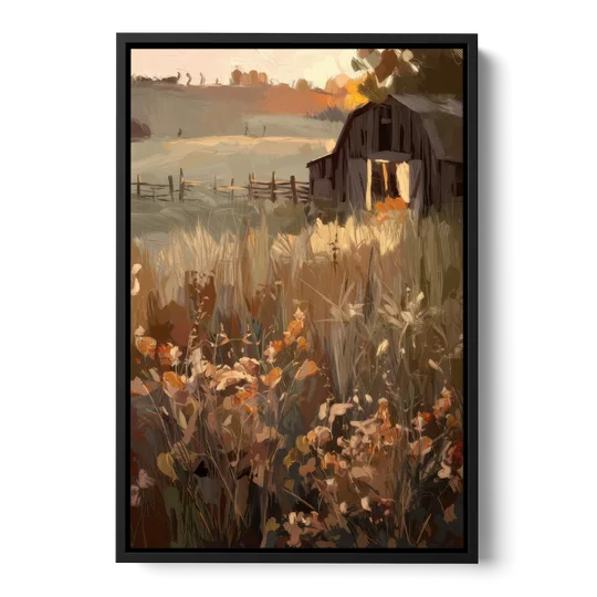 McKinney Rustic Charm - Black Framed Canvas Wall Art - Front