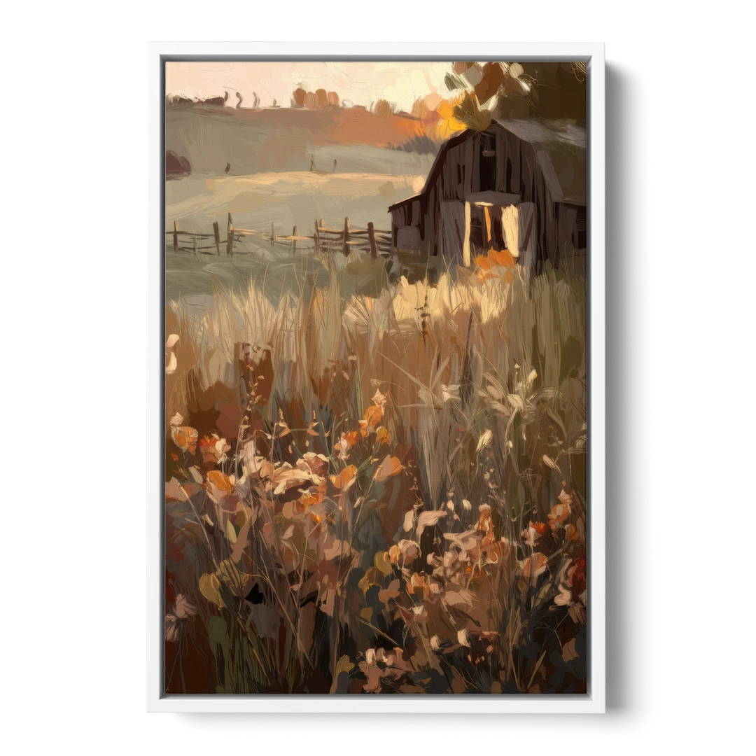McKinney Rustic Charm - White Framed Canvas Wall Art - Front