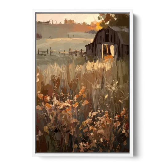 McKinney Rustic Charm - White Framed Canvas Wall Art - Front