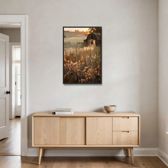 McKinney Rustic Charm - Black Framed Canvas Wall Art - Coffee Table - 24x36
