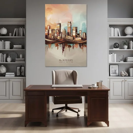 McKinney Urban Skyline - Canvas Wall Art - Office - 40x60