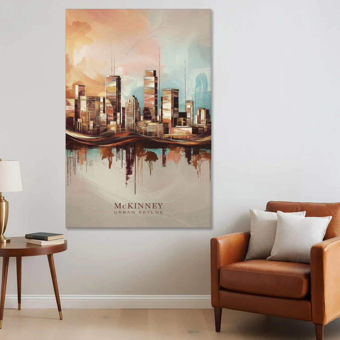 McKinney Urban Skyline - Canvas Wall Art - Sofa - 40x60