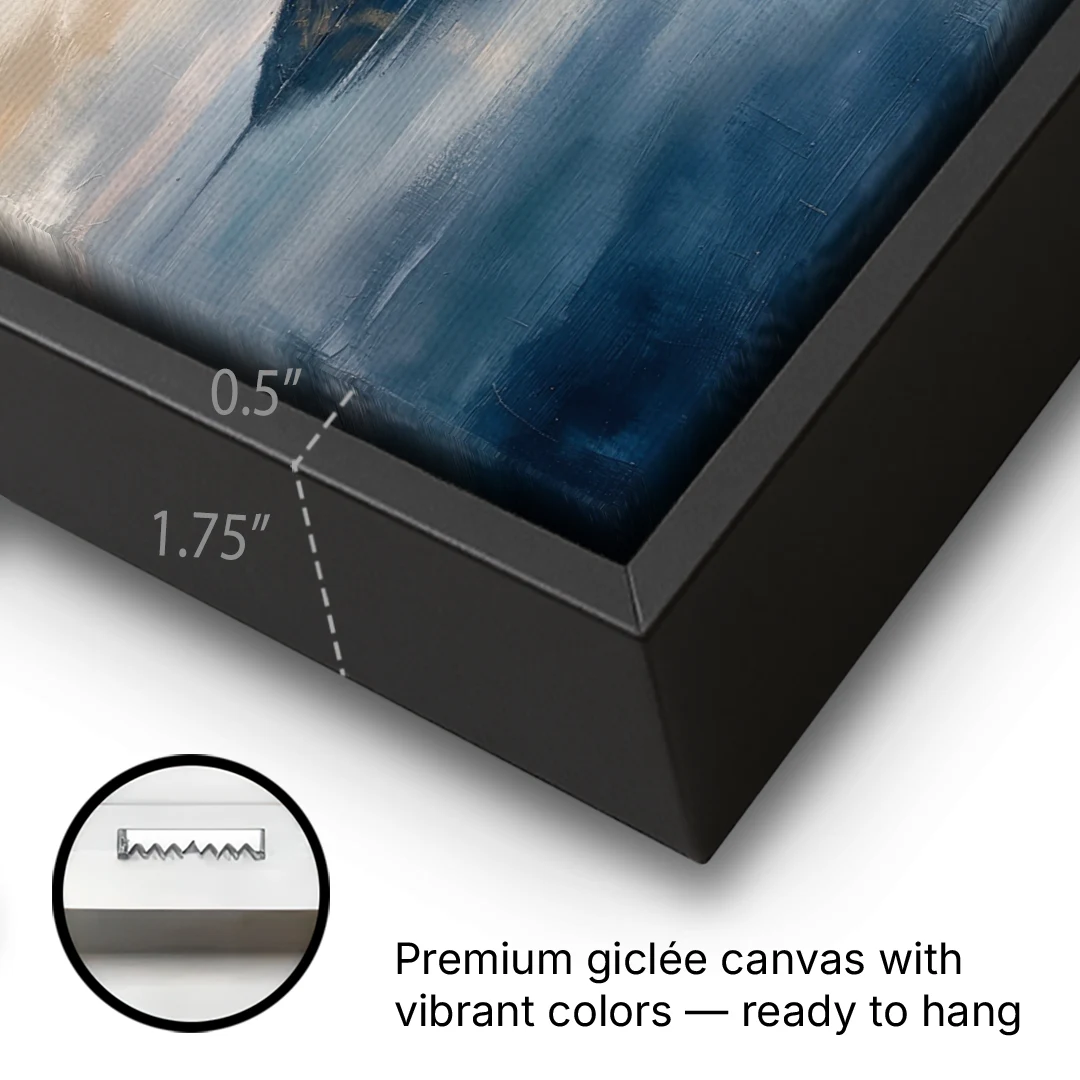 Medical Office Wall Art of Islands at Dusk - Black Framed Canvas Wall Art - Gallery Wrap Corner