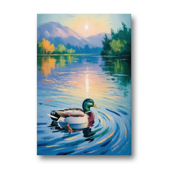 Meditative Mallard Moment - Canvas Wall Art - Front