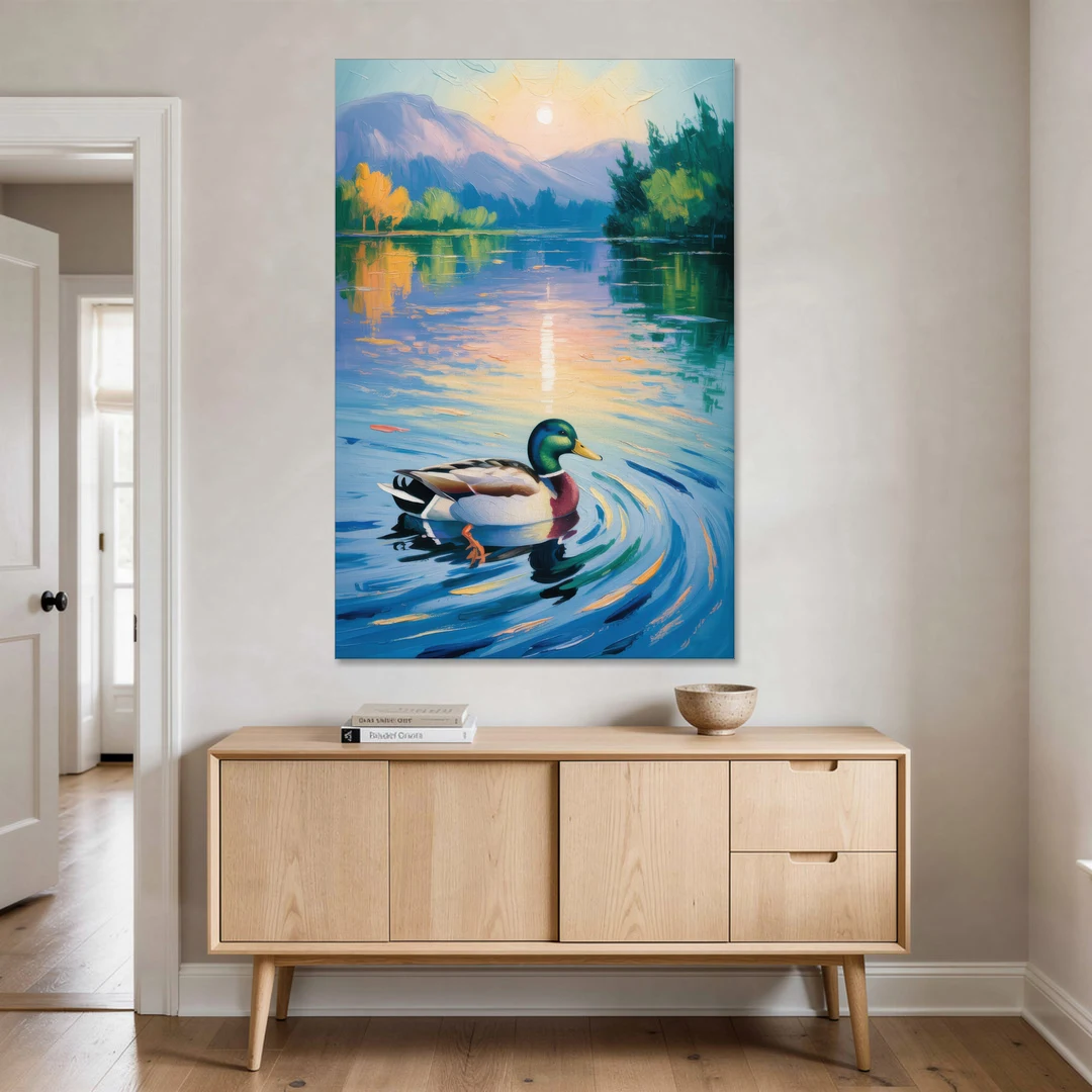 Meditative Mallard Moment - Canvas Wall Art - Coffee Table - 40x60