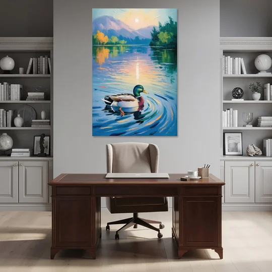 Meditative Mallard Moment - Canvas Wall Art - Office - 40x60