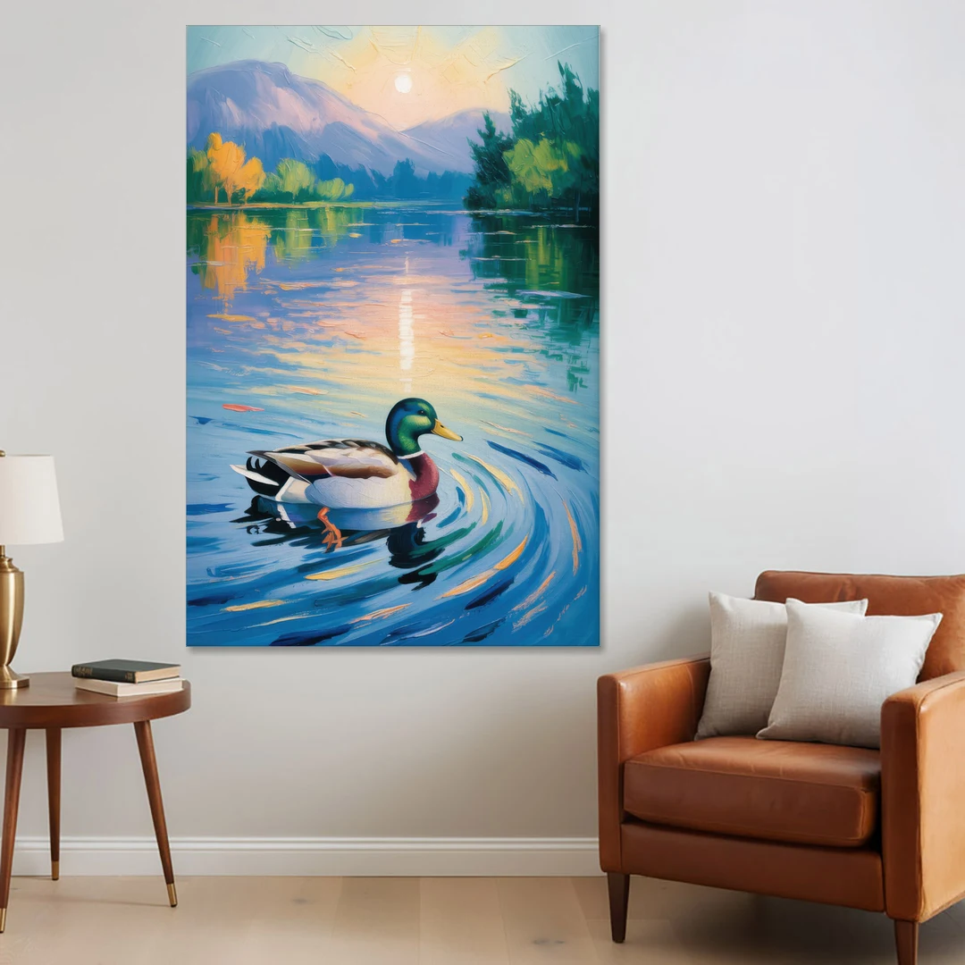Meditative Mallard Moment - Canvas Wall Art - Sofa - 40x60