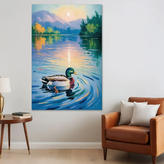 Meditative Mallard Moment - Canvas Wall Art - Sofa - 40x60