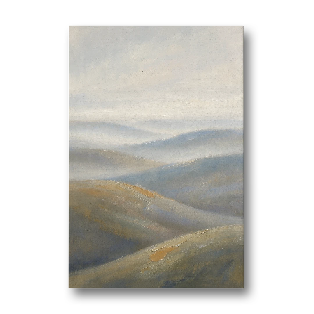 Meeting Room Decor with Misty Rolling Hills - Canvas Wall Art - Front