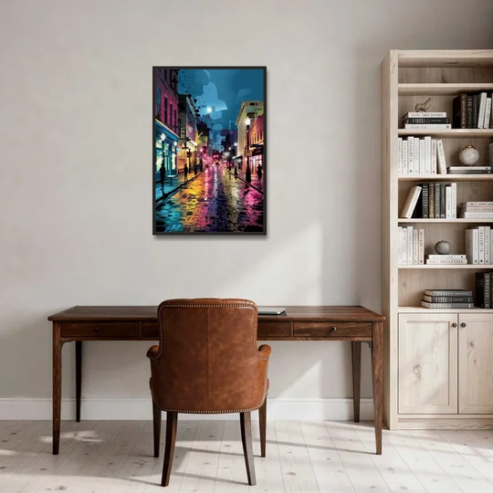 Memphis Historic Beale Street - Black Framed Canvas Wall Art - Office - 24x36