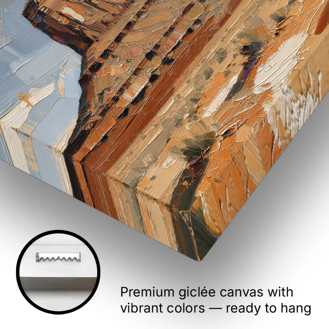 Men's Office Desert Mesa Under Slate Sky - Canvas Wall Art - Gallery Wrap Corner