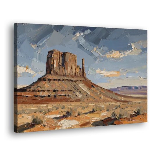 Men's Office Desert Mesa Under Slate Sky - Canvas Wall Art - Side