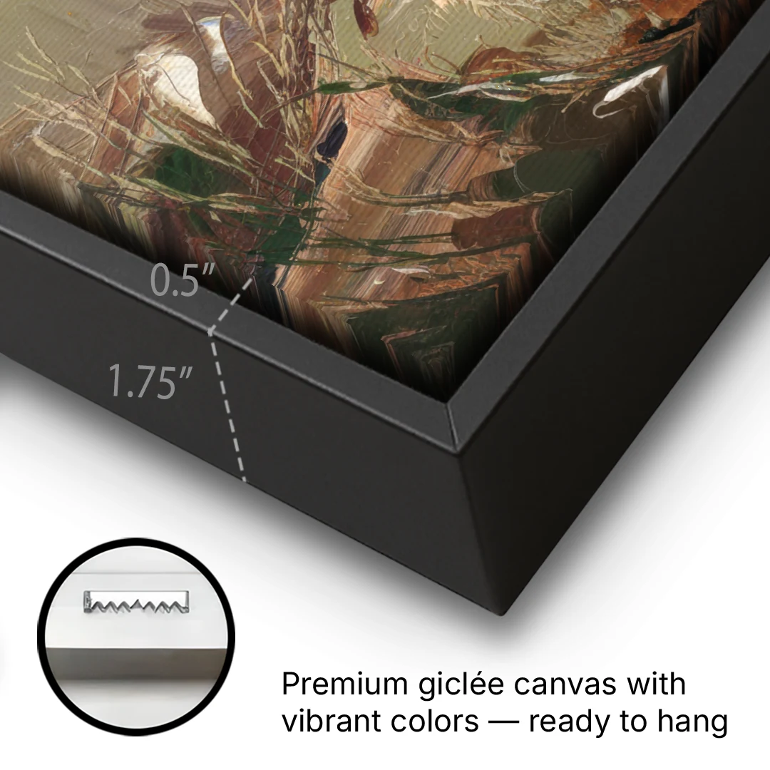 Mesa Mountain Views - Black Framed Canvas Wall Art - Gallery Wrap Corner