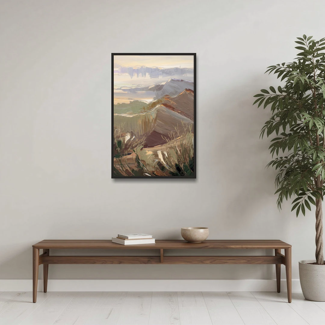 Mesa Mountain Views - Black Framed Canvas Wall Art - Coffee Table - 24x36