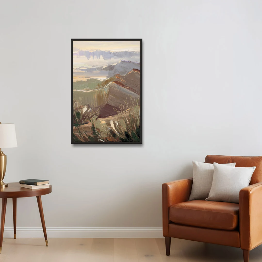 Mesa Mountain Views - Black Framed Canvas Wall Art - Sofa - 24x36