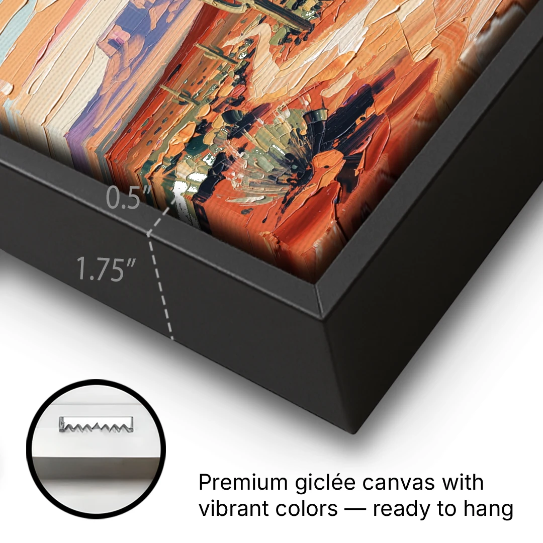 Mesa Scenic Desert - Black Framed Canvas Wall Art - Gallery Wrap Corner