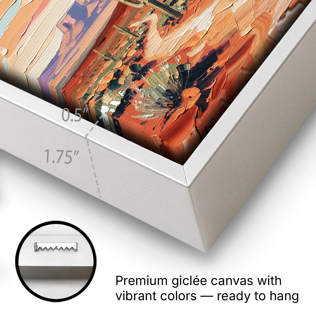 Mesa Scenic Desert - White Framed Canvas Wall Art - Gallery Wrap Corner