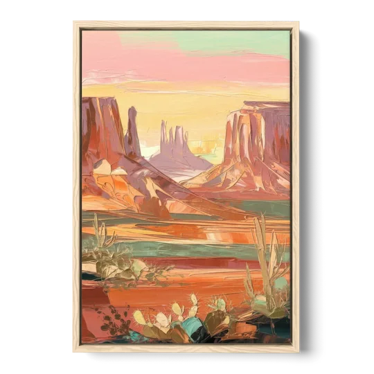 Mesa Southwest Charm - Oak Framed Canvas Wall Art - Front