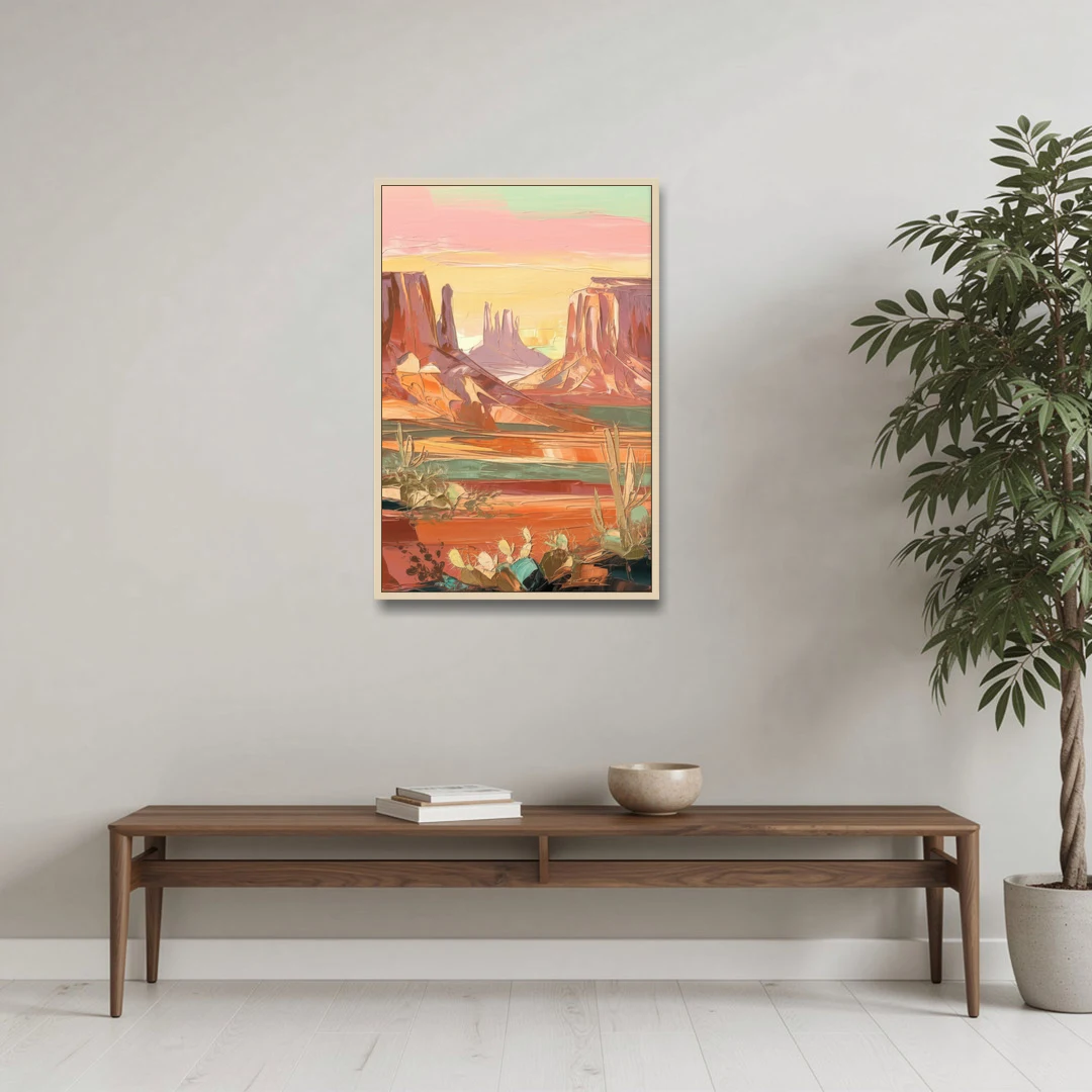 Mesa Southwest Charm - Oak Framed Canvas Wall Art - Coffee Table - 24x36