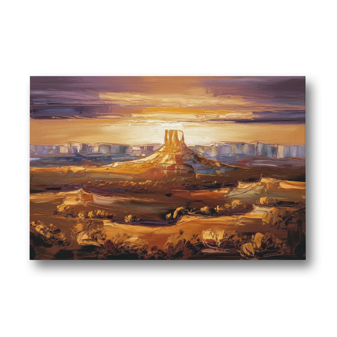 Mesa Sunlit Horizons - Canvas Wall Art - Front