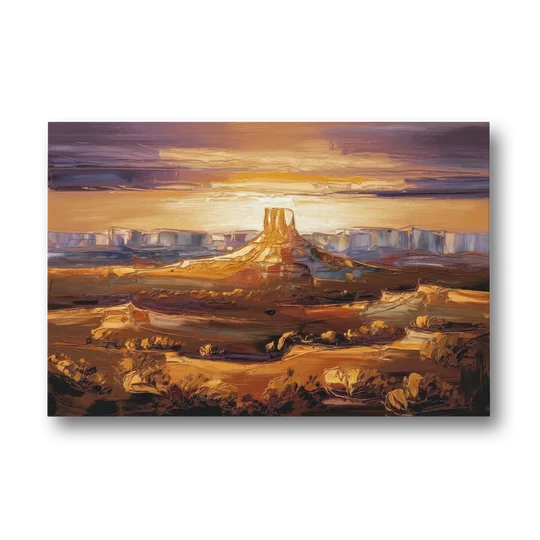Mesa Sunlit Horizons - Canvas Wall Art - Front