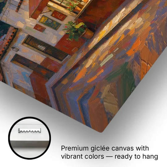 Mexican Restaurant Decor Taqueria Corner at Dusk - Canvas Wall Art - Gallery Wrap Corner