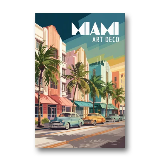 Miami Art Deco District - Canvas Wall Art - Front