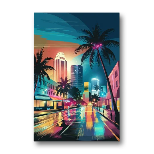 Miami Artistic Streets - Canvas Wall Art - Front