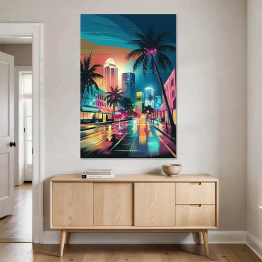 Miami Artistic Streets - Canvas Wall Art - Coffee Table - 40x60