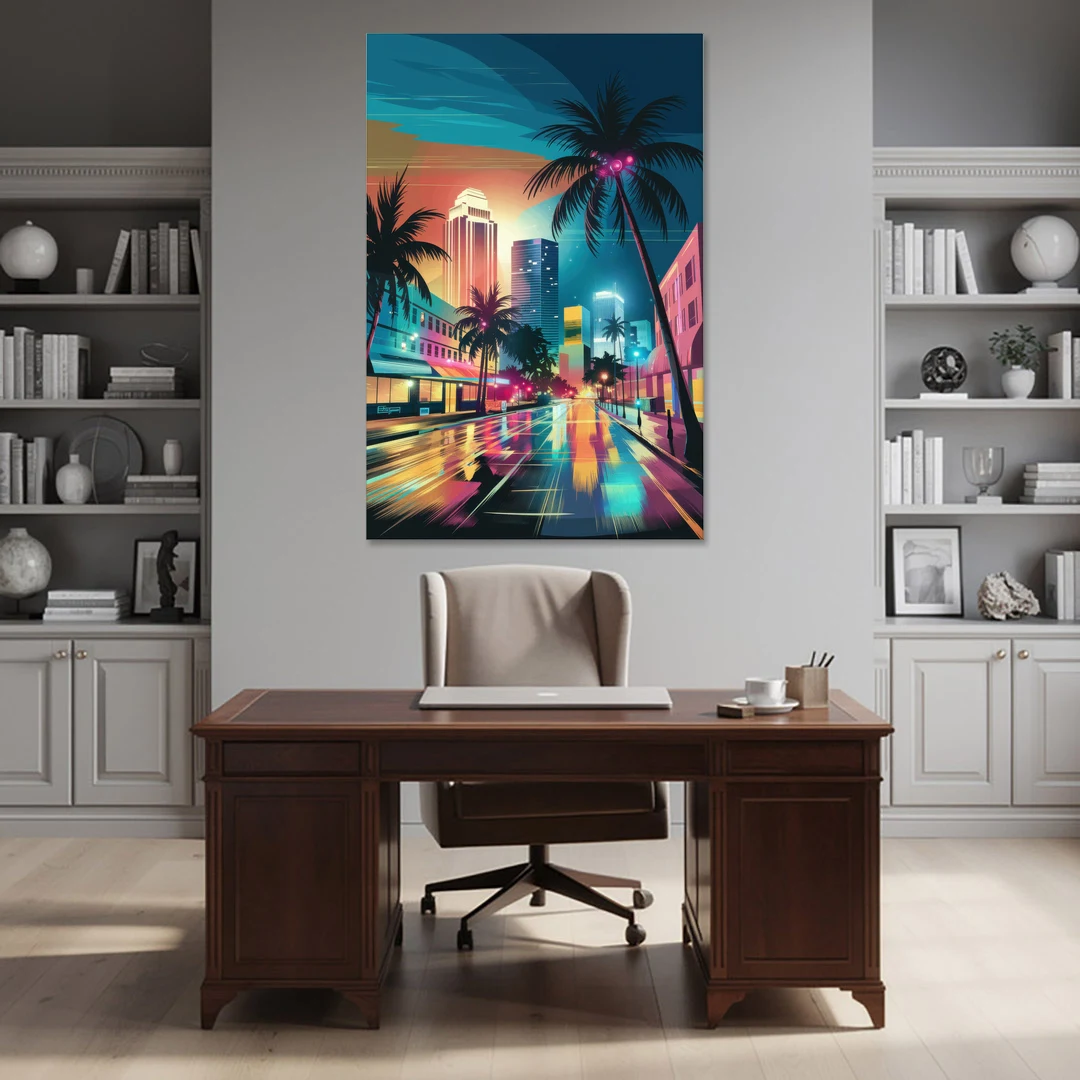 Miami Artistic Streets - Canvas Wall Art - Office - 40x60