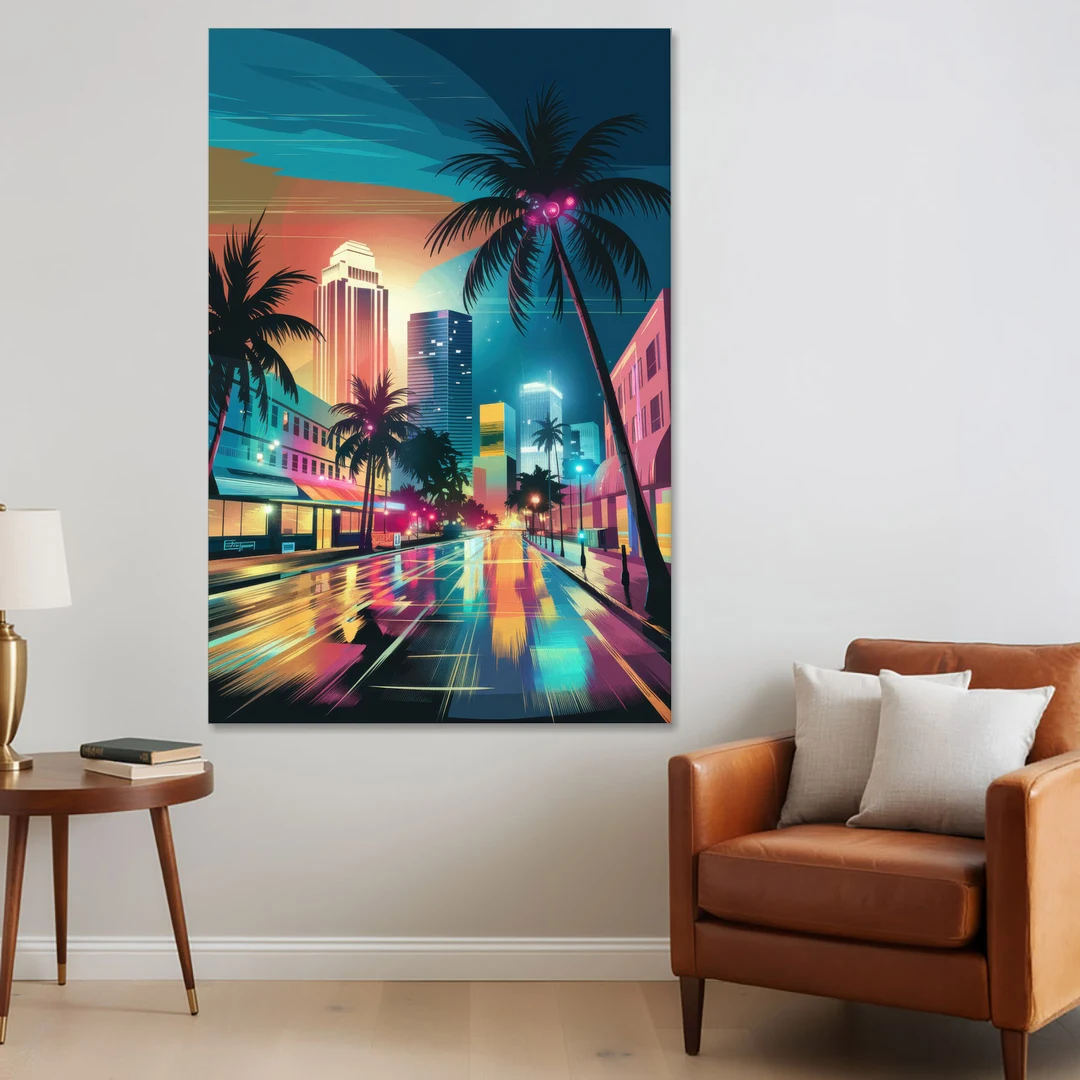 Miami Artistic Streets - Canvas Wall Art - Sofa - 40x60
