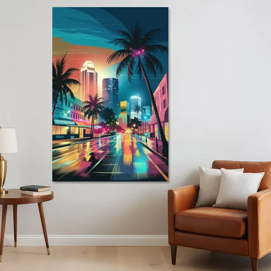 Miami Artistic Streets - Canvas Wall Art - Sofa - 40x60