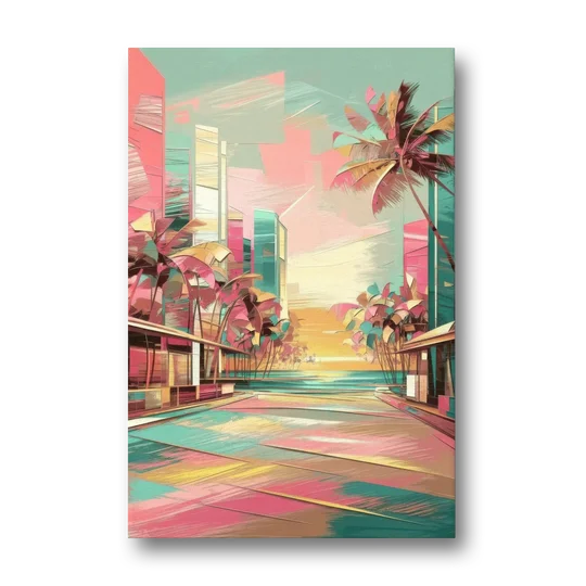 Miami Beach Vibes - Canvas Wall Art - Front