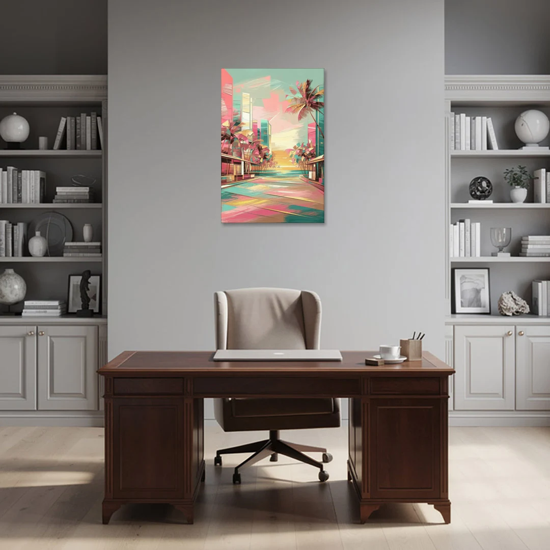 Miami Beach Vibes - Canvas Wall Art - Office - 24x36