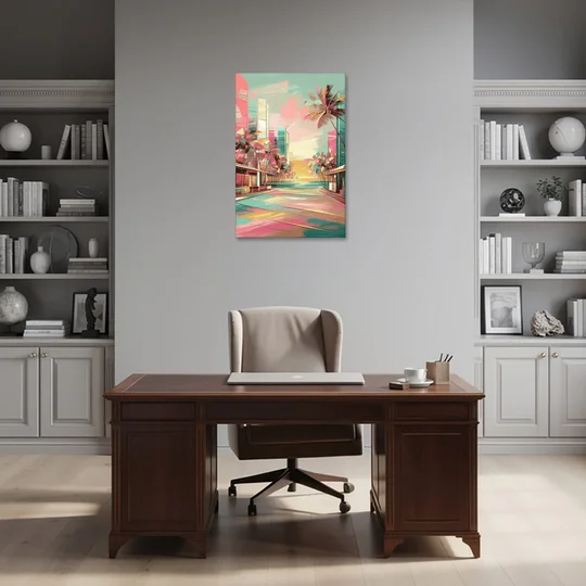 Miami Beach Vibes - Canvas Wall Art - Office - 24x36