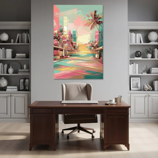 Miami Beach Vibes - Canvas Wall Art - Office - 40x60