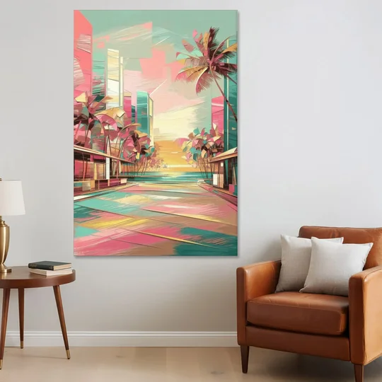 Miami Beach Vibes - Canvas Wall Art - Sofa - 40x60